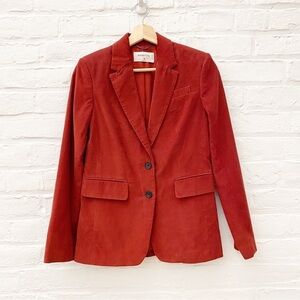 Aritzia || Babaton Taylor Corduroy Blazer Jacket‎ Rust Red Orange 0
